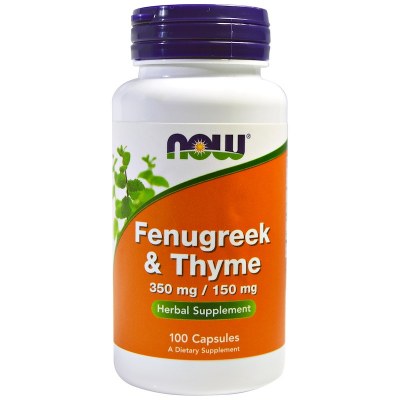 Now Foods Fenugreek & Thyme 350 mg / 150 mg, 100 kapslí
