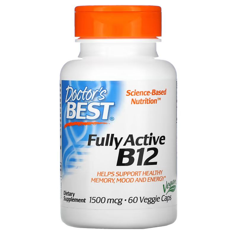 Doctor's Best Vitamin B12 (Metylkobalamin) 1500 mcg, 60 kapsli