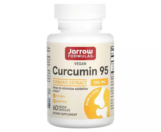 Jarrow Formulas, Curcumin 95, extrakt z kurkumy, 500 mg, 60 rostlinných kapslí