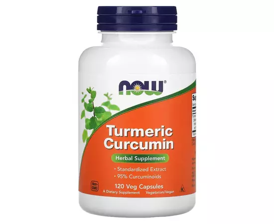 NOW Foods, Turmeric Curcumin, 120 rostlinných kapslí
